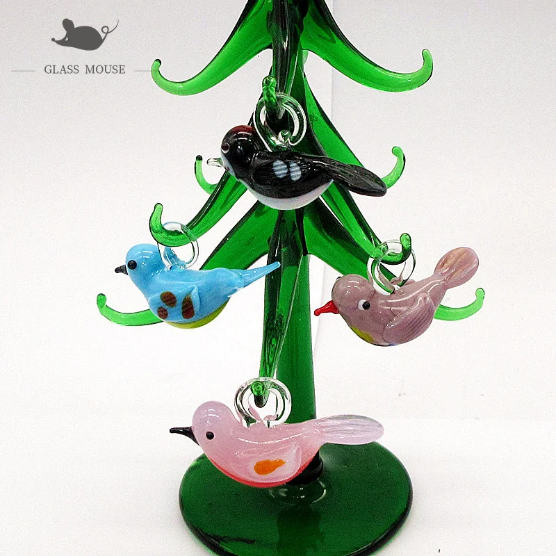 Небольшая Рождественская елка из муранского стекла ручной работы на заказ 15 см