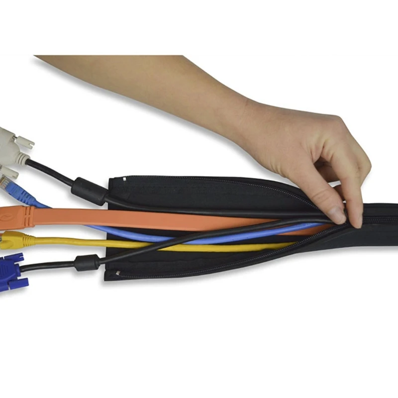 

DIY Neoprene Cable Management Sleeve Zipper Wrap Wire Hider Cover Organizer High Quality
