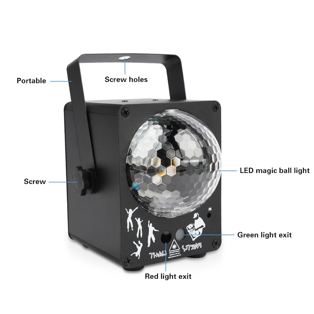 Светодиодный диско лазерный светильник диджейская активация музыкой