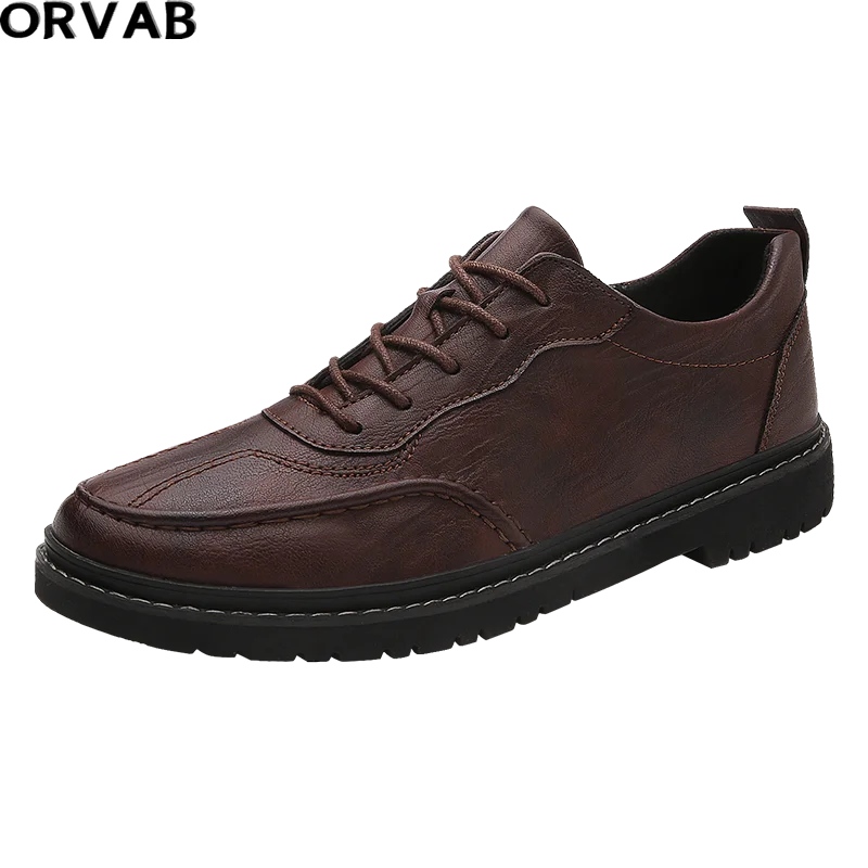 

Men Handmade Shoes Men Fashion Casual Shoes Young Male Lace-up Walking Shoe Soft Driving Shoes Lightweight Breathable Shoes Men