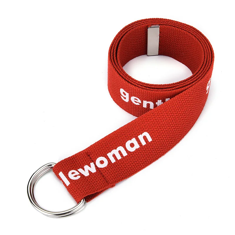 

Belts For Women Harajuku Belt Letter Printed Fashion Unisex Double D Ring Canvas Strap Female Long Belts For Jeans