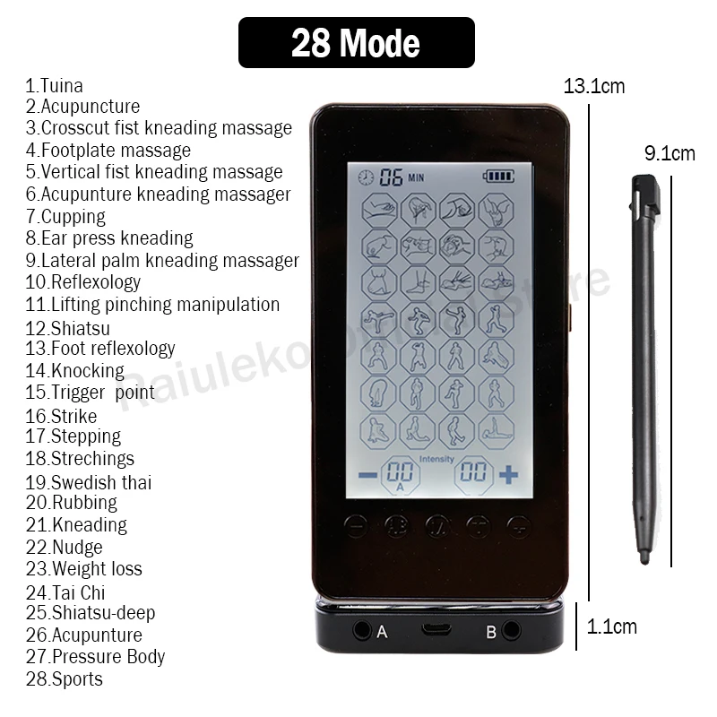 Электрический стимулятор мышц с сенсорным экраном 28 режимов|Расслабляющие