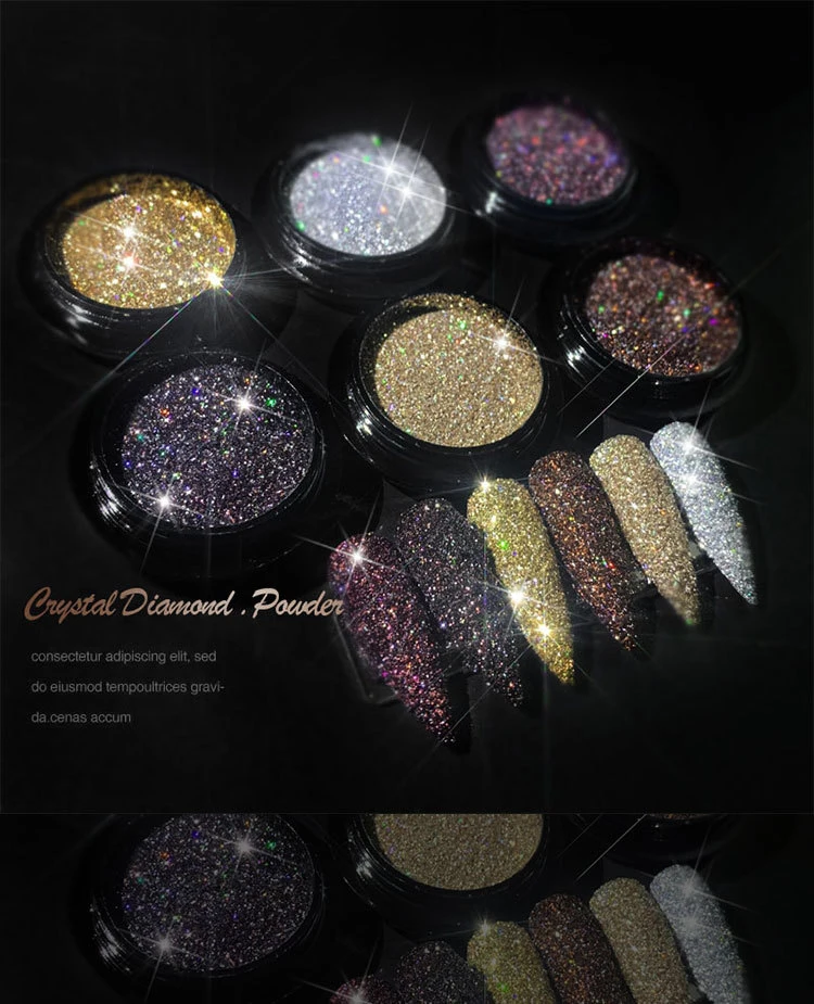 

6 Boxes 1 set Brown/Black /Coffee Holographic Glitter Holographic Glitter Cosmetic Grade .008 Ultrafine Coffee Nail Glitter,G43