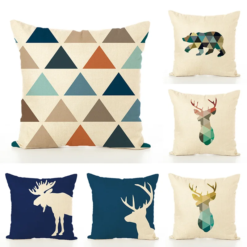 Amazon скандинавские простые креативные льняные наволочки офисная Подушка под