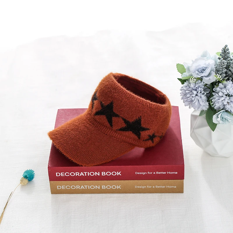 Brown Осенние новые женские козырьки Топ Air Fashion Stars Печатные Шерстяные кепки шляпы один размер - Цвет: Brown