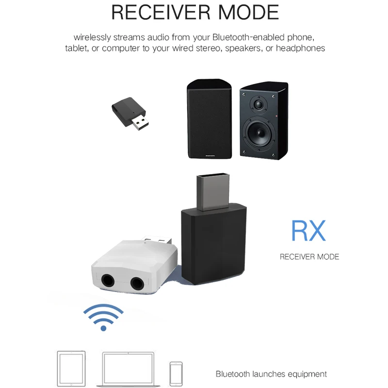 5 0 USB Bluetooth передатчик для ТВ на наушники Mini 3 мм AUX приемник TX RX режим стерео