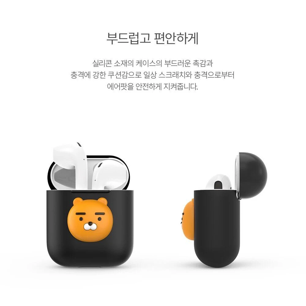 Силиконовый Bluetooth беспроводной чехол для наушников AirPods Kakao защитный мультяшная