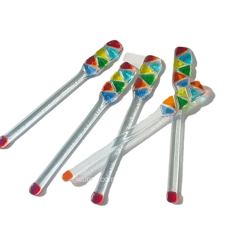 Стеклянная мешалка для чая стеклянная в стиле ретро цветная креативная