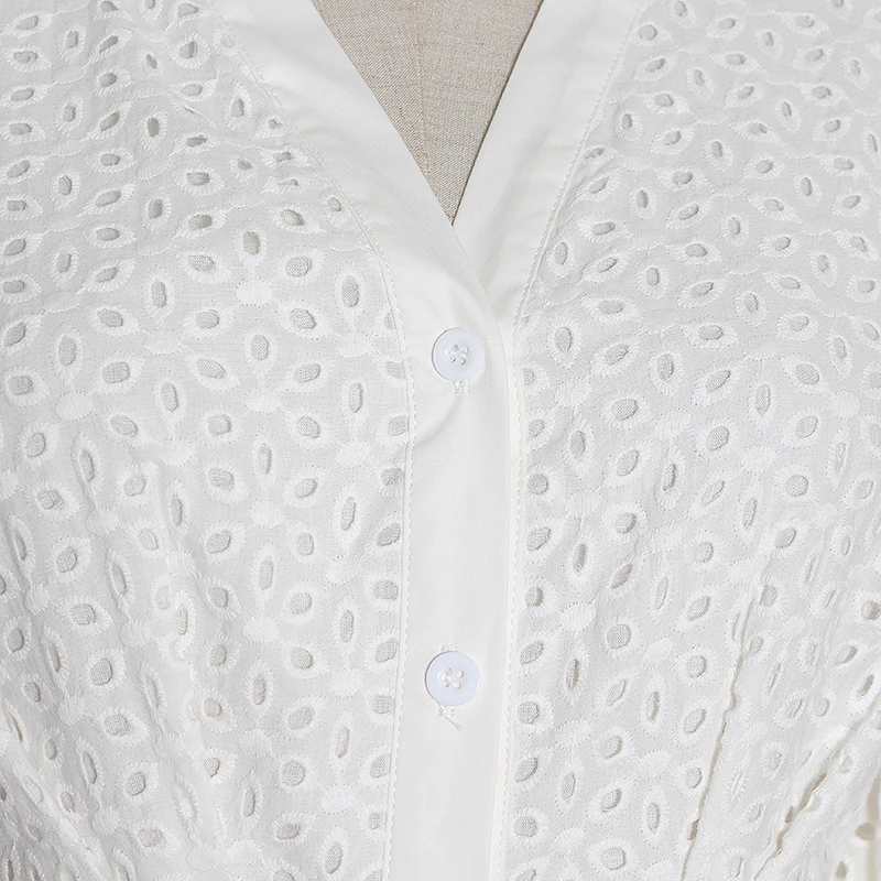 Женское винтажное миди-платье TWOTWINSTYLE летнее однотонное платье с V-образным