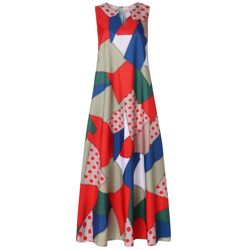 

M-5XL Big Plus Size Womens Female Long Print Floral Loose Dress