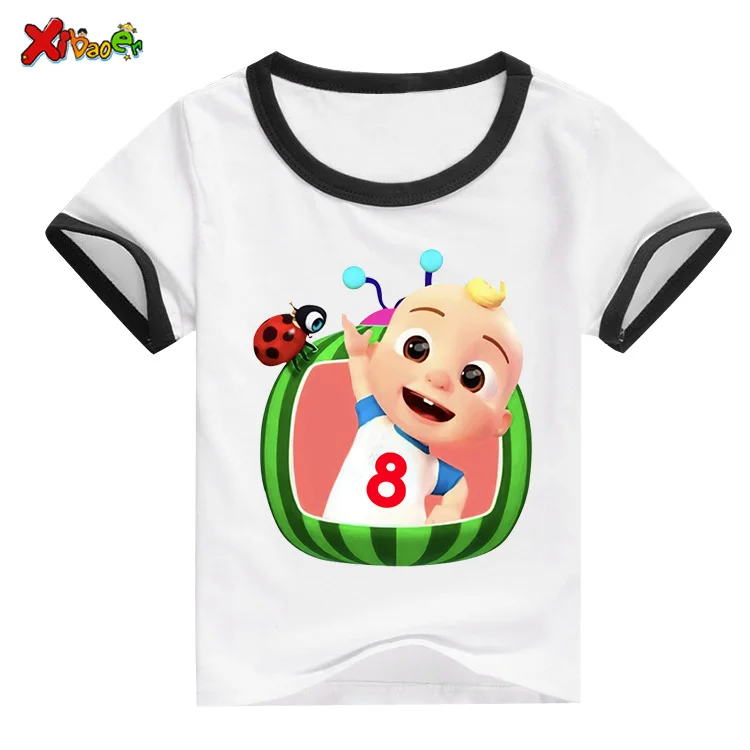 

Custom Name Birthday T Shirt Cute Watermelon Number 1-10 Cartoon Boys Girls T-shirt Summer Baby Children Tops Funny Kids Clothes