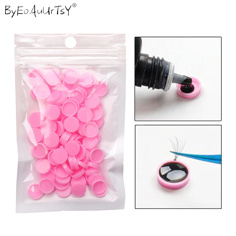 

100pcs/bag glue gasket eyelash extension glue holder drop glue tattoo pigment delay container glue cup beauty eyelash tools