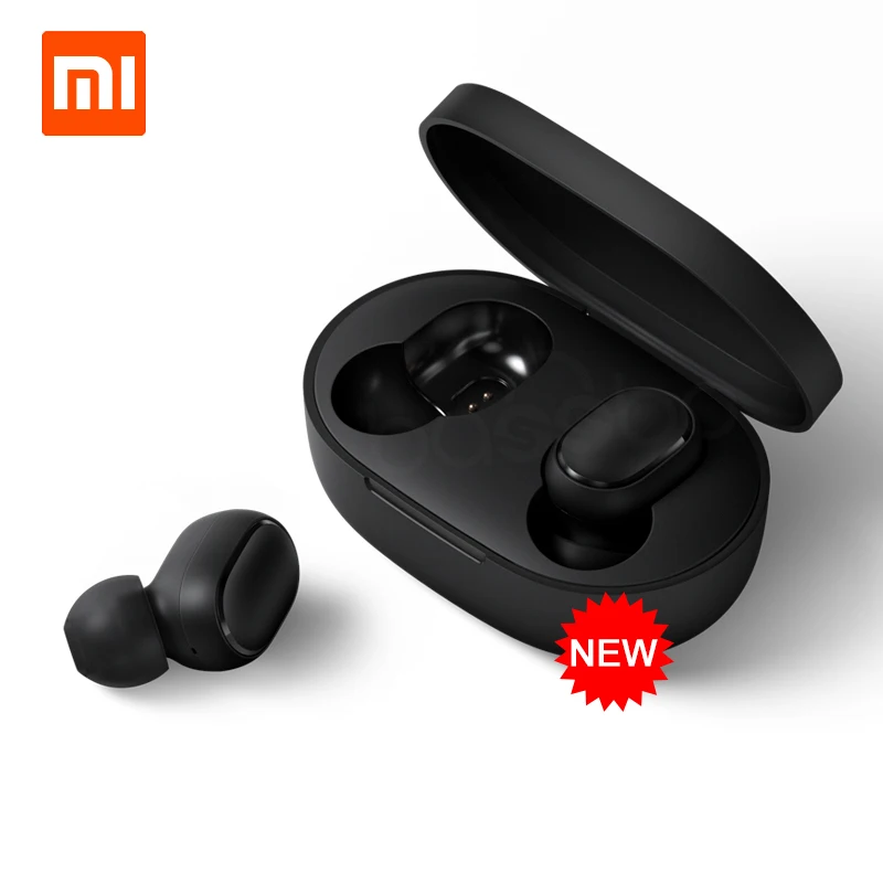Black Xiaomi Redmi Airdots TWS Bluetooth наушники стерео бас BT 5,0 Eeadphones с микрофоном Handsfree Наушники управление AI - Цвет: Black