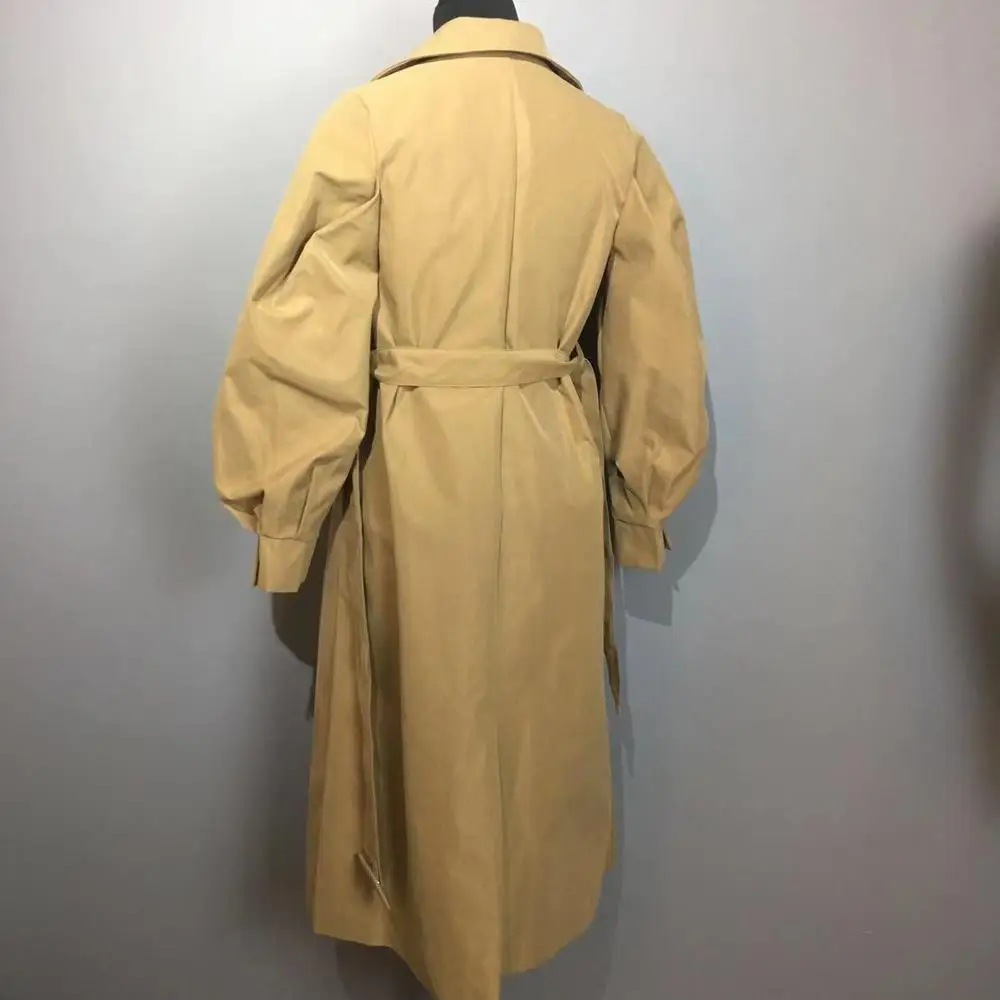 Женское длинное пальто в британском стиле Осеннее черное Свободное с