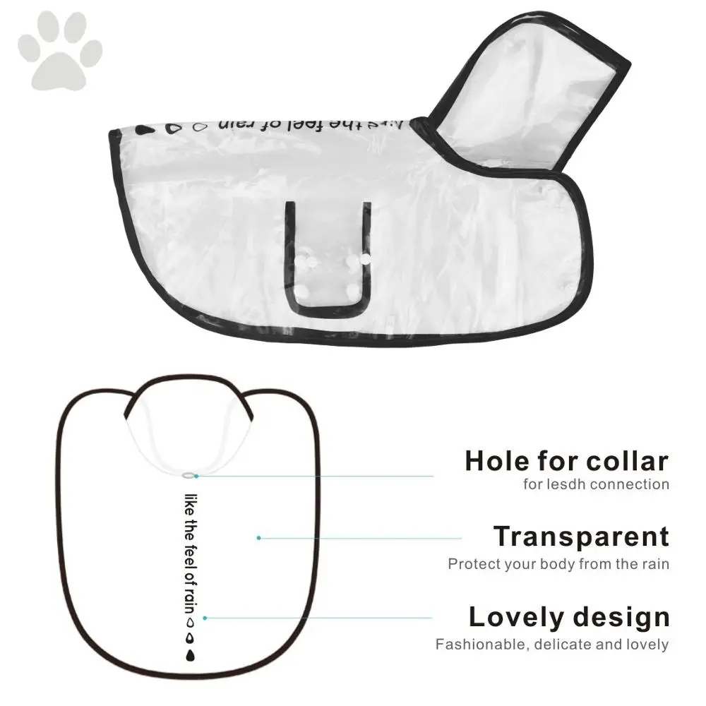 Водонепроницаемый дождевик для собак с капюшоном прозрачный домашних животных