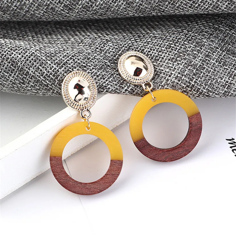 

Vintage Earrings Lightweight Wood Earring Geometry Jewelry Decorations For Girls Punk Accessories Luxury Designer 2020 Trends