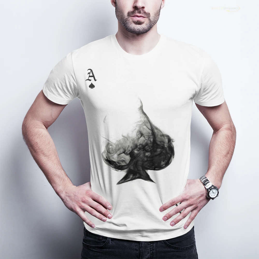 

Men's Summer Clothing Fashion Harajuku Shirt White T-shirt Spades A Graphic Men's Printed T-shirt Street Men's T-shirt James
