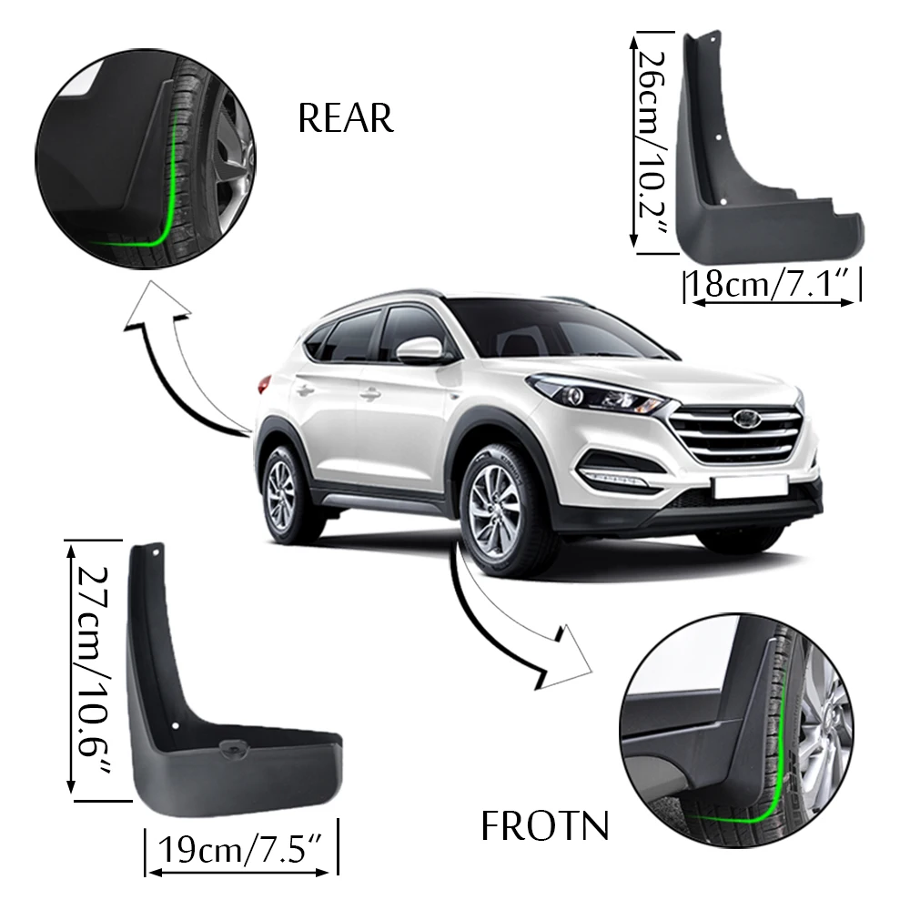 Грязевые щитки AX для Hyundai Tucson TL 2015 2020 брызговики грязевые передние и задние 2016 2017