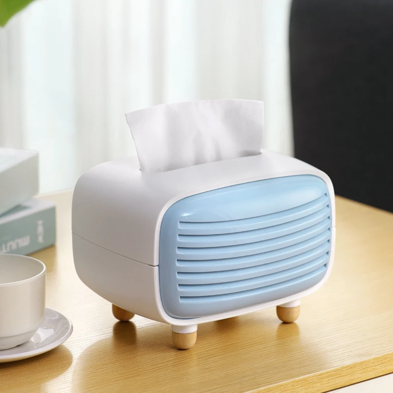 

Cute Tissue Box Waterproof Living Room Restaurant Home Decoration Dustproof Napkin Holder Mini Creative Radio Shape Tissue Box