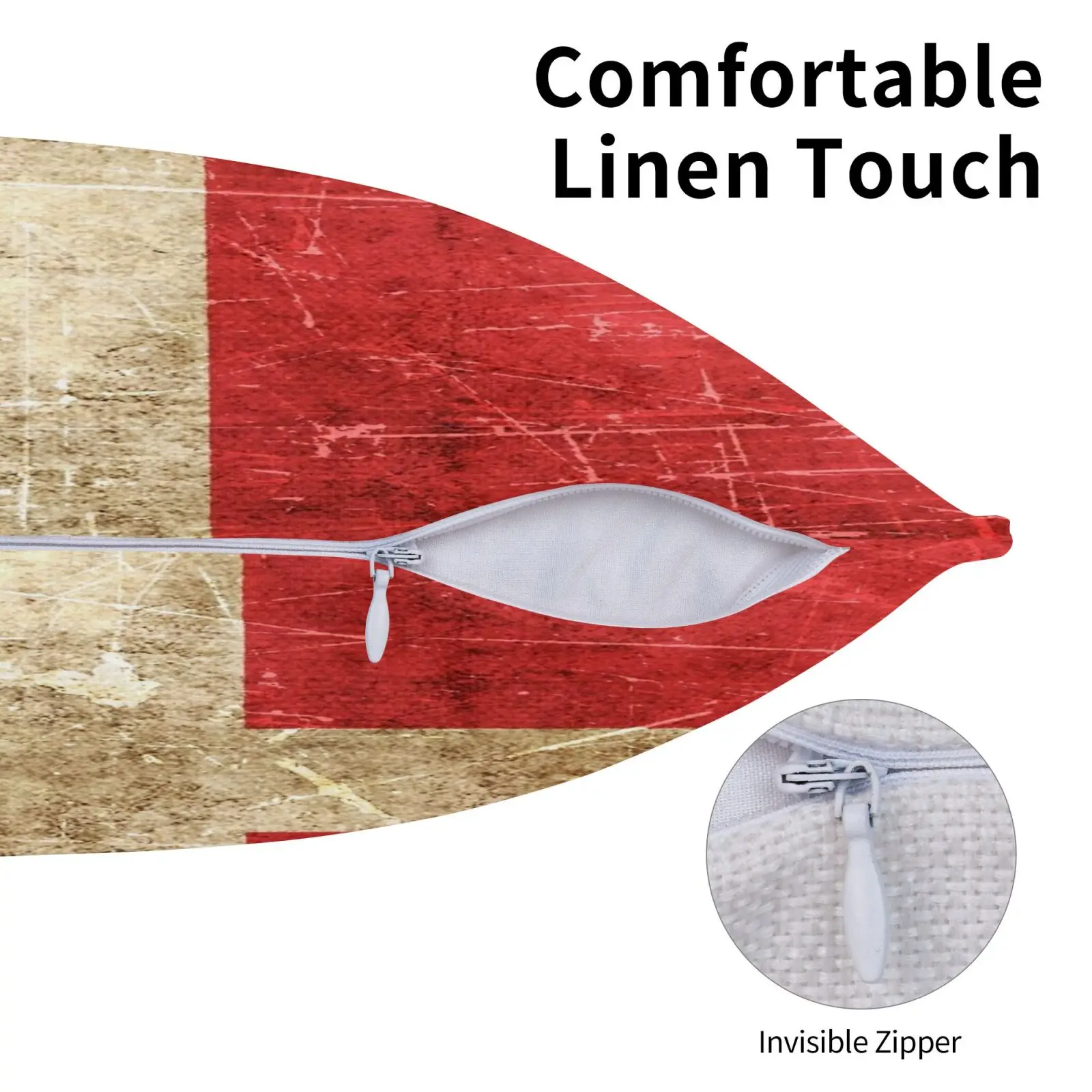 Наволочка с изображением датского флага для подушки в винтажном стиле старых и