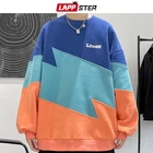Толстовка LAPPSTER Мужская составного кроя, винтажная Стильная кофта в стиле Харадзюку, повседневный свитшот, корейский стиль, худи с цветными блоками, 2022