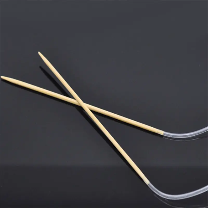 

(US2 2.75mm) Extended Ring Needles Bamboo Circular Knitting Needles Transparent Tube Knitting Crafts Sewing Accessory 80cm 1pc