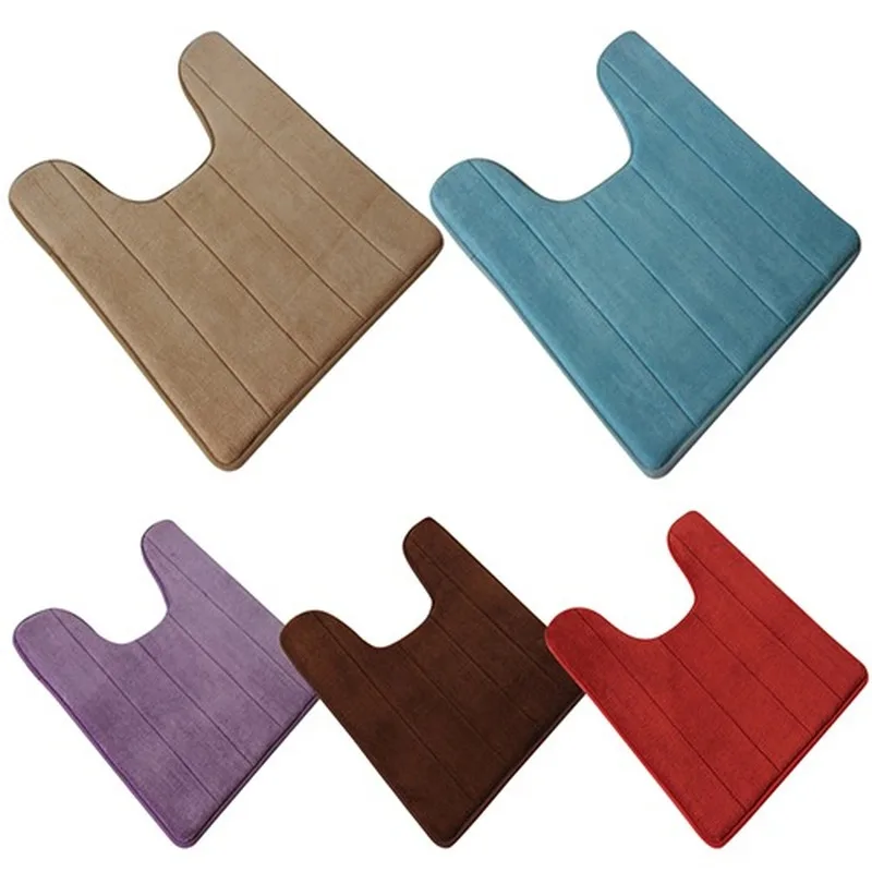 

40x60cm U Shaped Ctton Bath Mat Anti Slip for Home Bathroom Living Room Kitchen Toilet Accessories