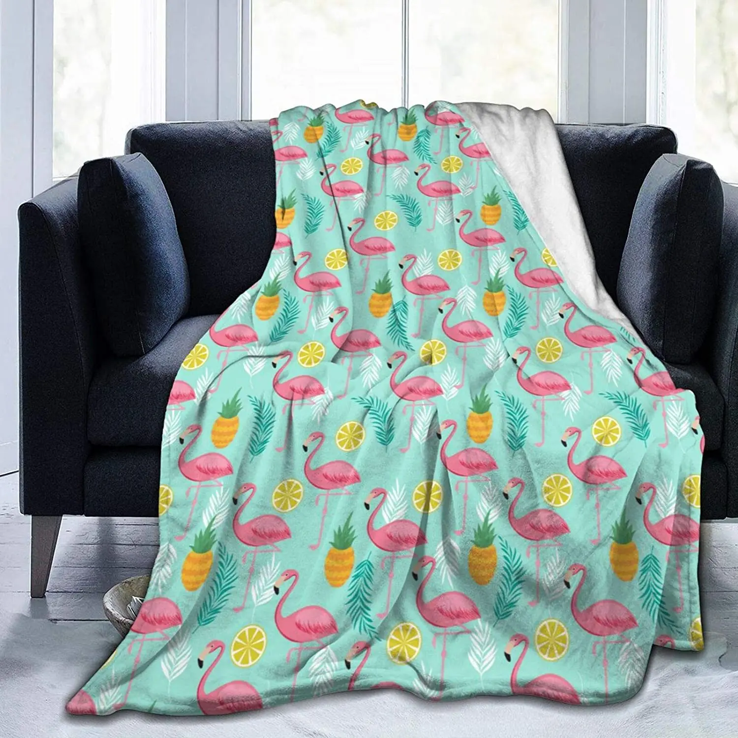 

Pink Flamingo Flannel Fleece Throw Blanket Living Room/Bedroom/Sofa Couch Warm Soft Bed Blanket for Kids Adults All Season