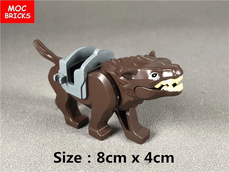 Набор кубики MOC сделай сам фигурки животных волк и светящийся аксессуары