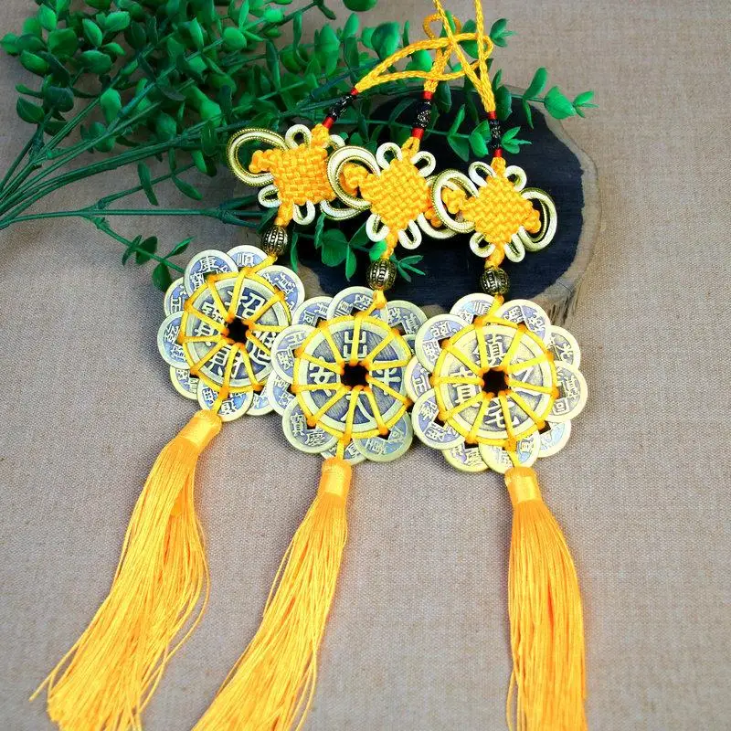 

10pc Feng Shui Chinese China Mascot Lucky Charm Ancient Coins Prosperity Protection Good Fortune Metal Car decoration