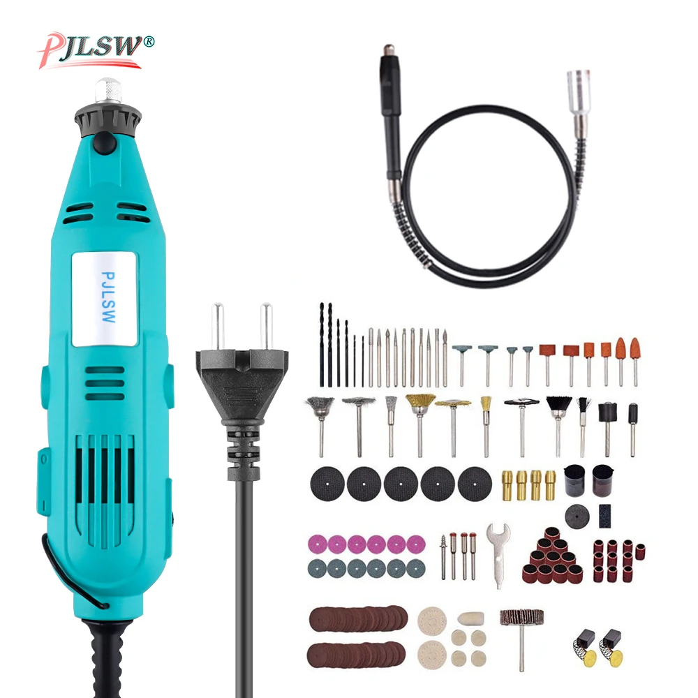 Электрическая мини дрель гравер с переменной скоростью вращения гибким валом