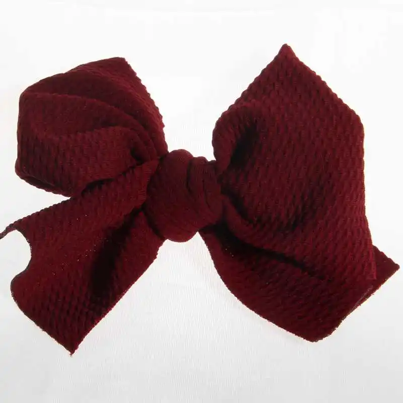 Burgundy 50 шт., 13 см, 5,1 дюйма, большие, для новорожденных, Seersucker, вафельные банты для волос, для повязки на голову, для волос, бутик, заколки для волос, заколки для волос, аксессуары для головных уборов - Цвет: Burgundy