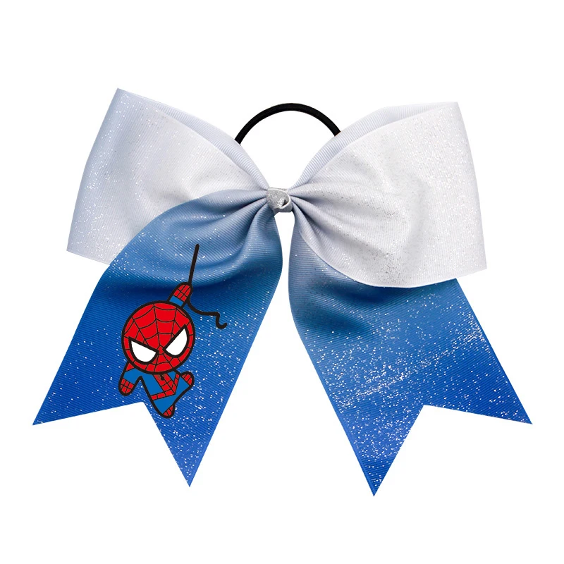 

NEW Gradient glitter cheer bow elastic rubber band hair band 8 inch hair bow changes color gradually