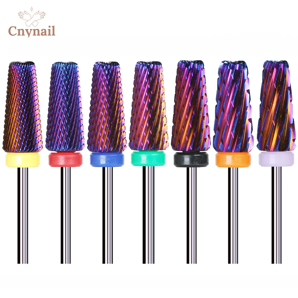 1 шт. фиолетовая спиральная карбидная фреза для ногтей 5 в коническая удаление