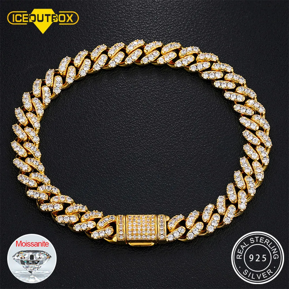 

Браслет из серебра 925 пробы с муассанитом, 8 мм