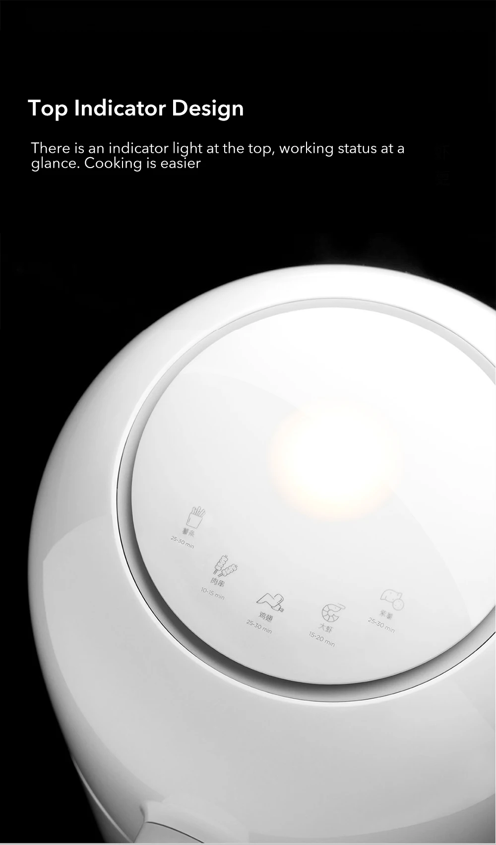 Xiaomi Mijia 2L 800 Вт Onemoon воздушная фритюрница Бытовая интеллектуальная без испарений Высокая емкость электрическая фритюрница машина для картофеля фри 220 В