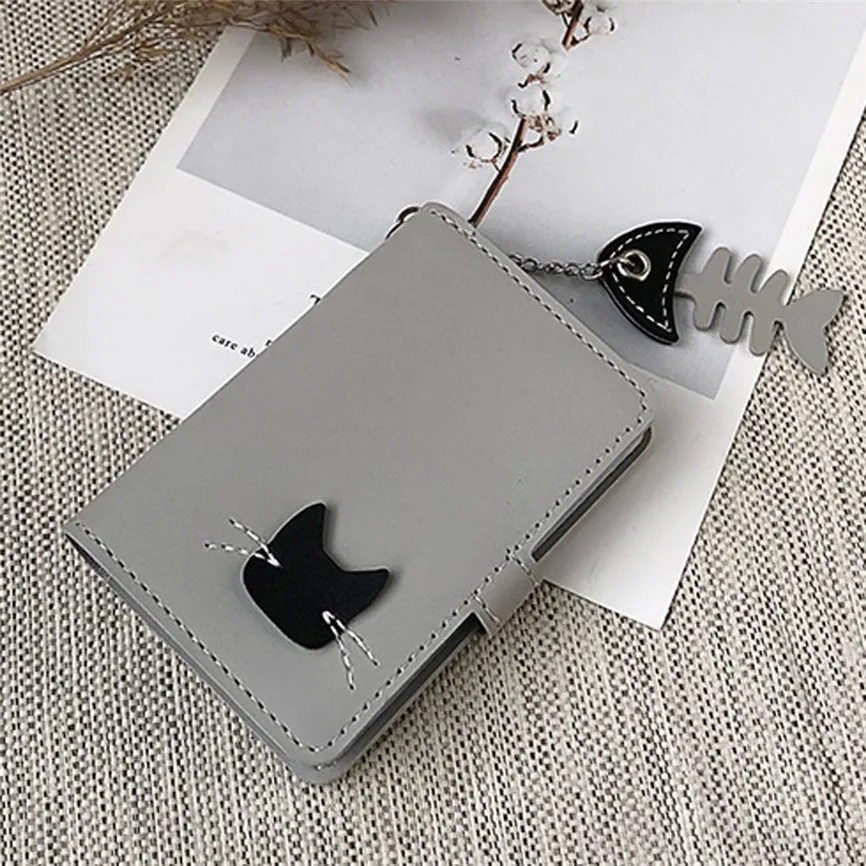 Короткий кошелек для монет, женская сумка для карт с милым животным узором, клатч, кошельки, без молнии, кожзам, кошелек, винтажный, Portefeuille Femme A9