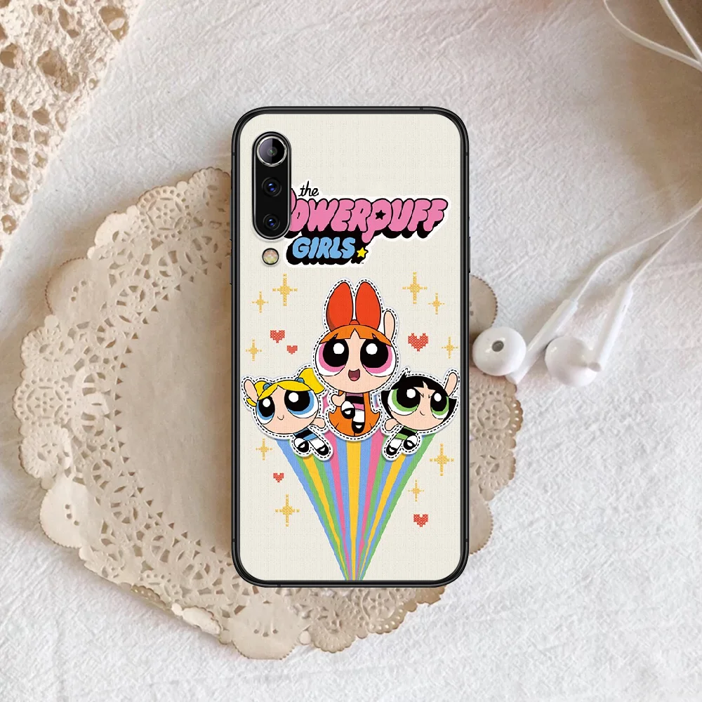 

Powerpuffs Cute Girls Cartoon Phone Case Cover Hull For Xiaomi Mi 8 9 10 T note 10 Lite Pro 5G A pocox 2 3 black Funda Fashion