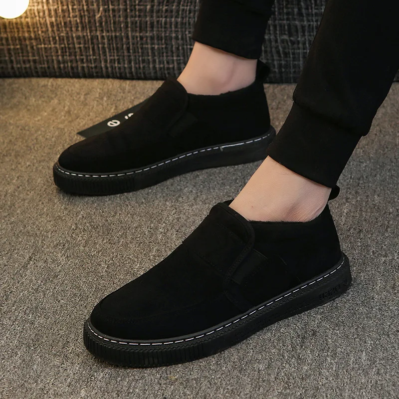 Winter fashion men's shoes leisure sneakers lazy flannel warm cotton | Обувь