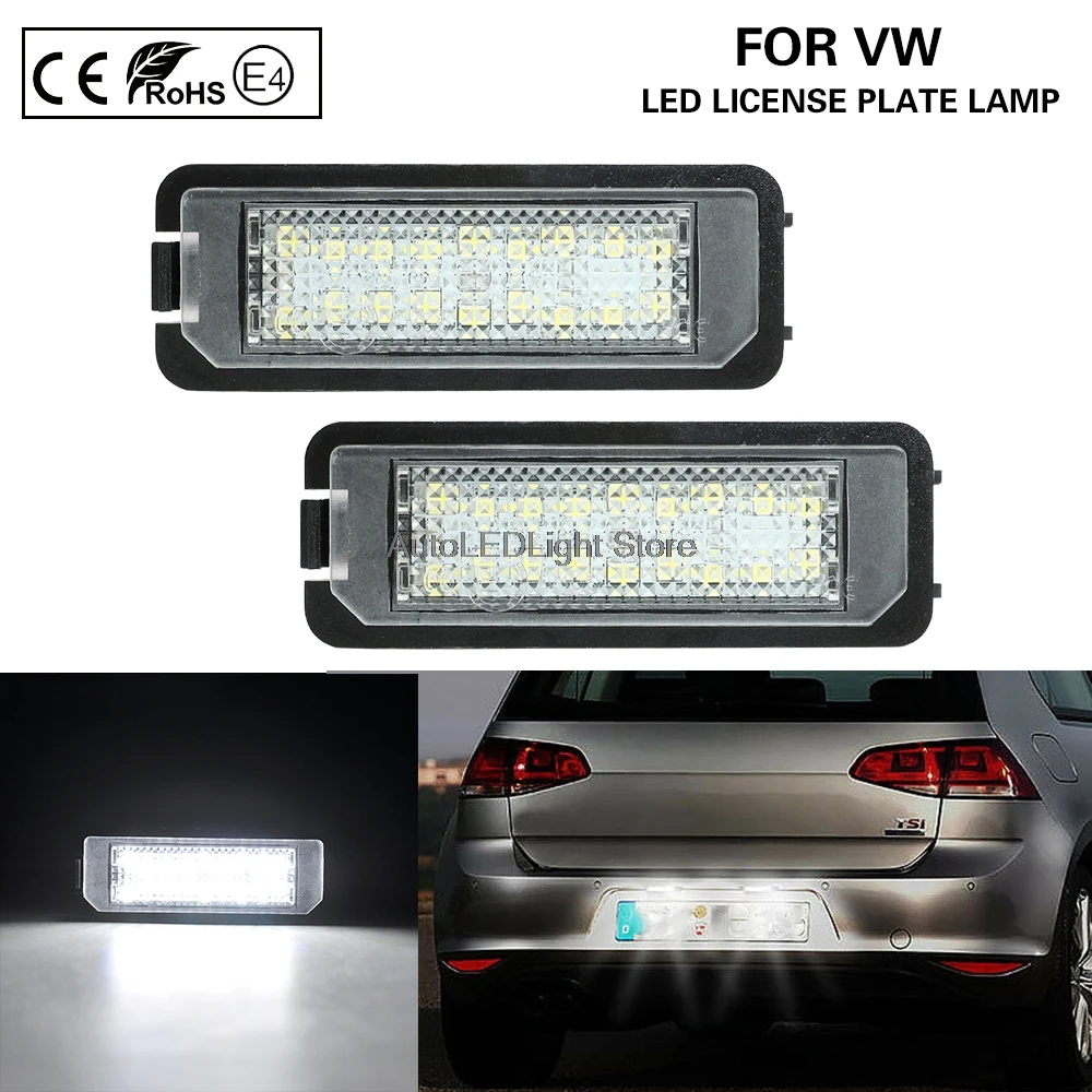 2X светодиодный светильник лампа для номерного знака без ошибок Volkswagen Beetle Passat Porsche