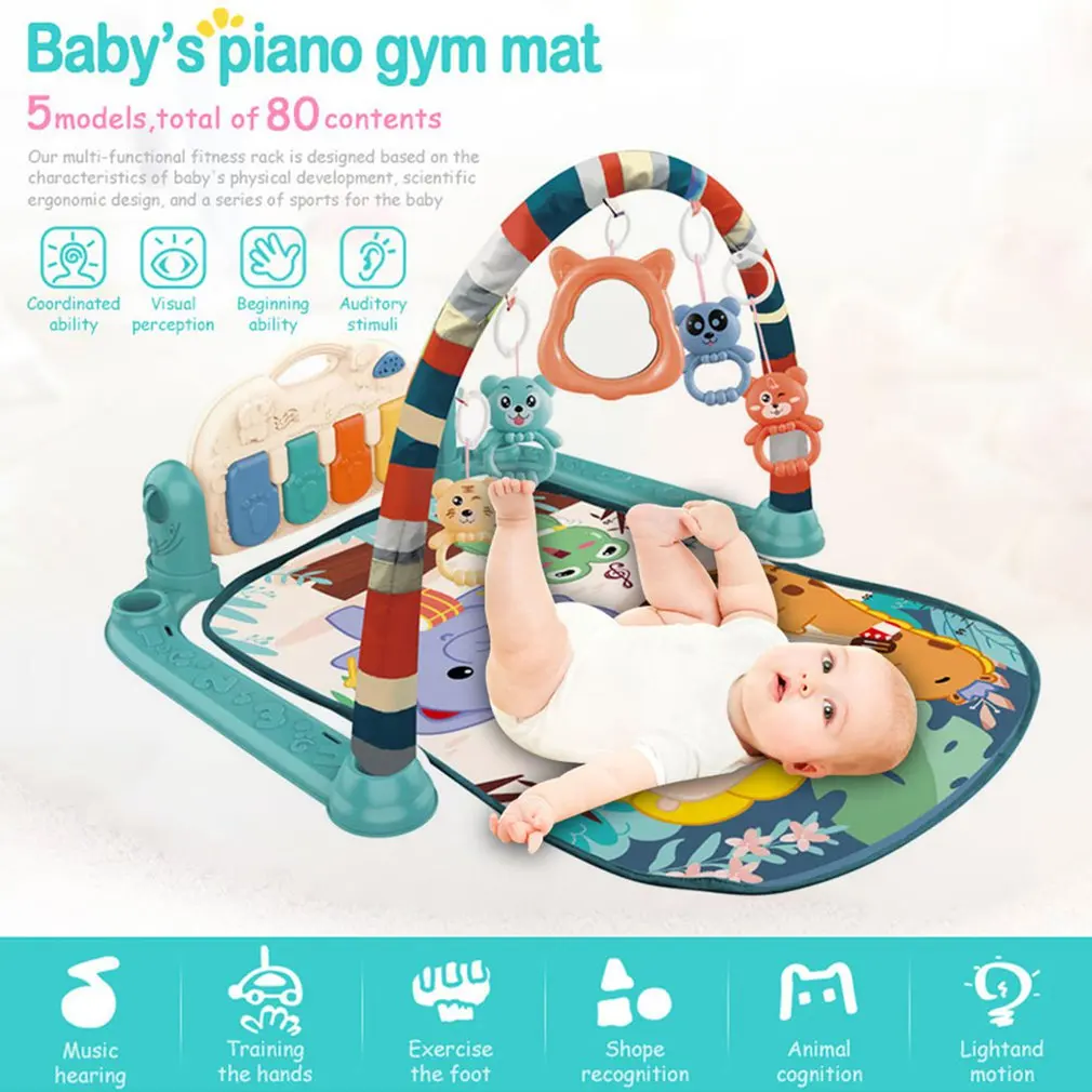 

Children's Music Pedal Piano Fitness Frame Multifunctional Crawling Mat Game Mat Educational Early Education Music Toy