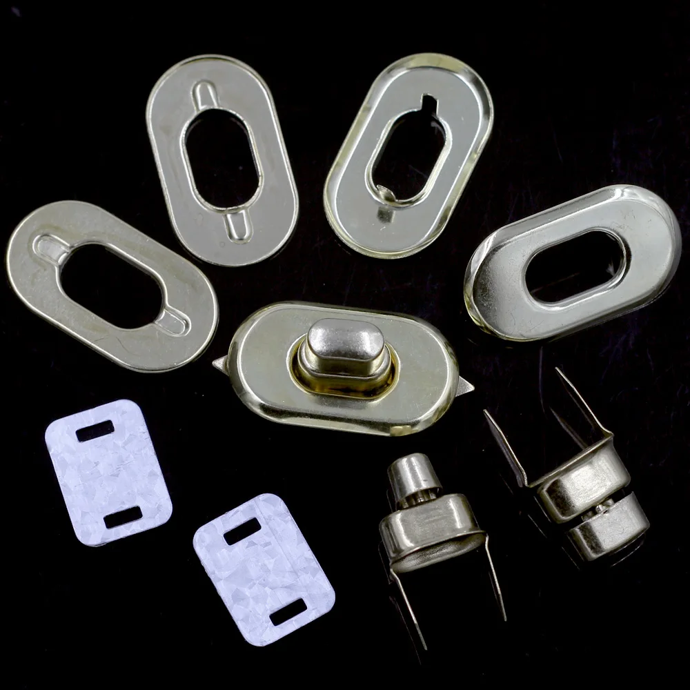 

1Set/5Sets Gold Plated Twist Turn Lock Clasps Oval Alloy Crafts Coin Purse Bag Handbag Making DIY Accessories 37x21mm