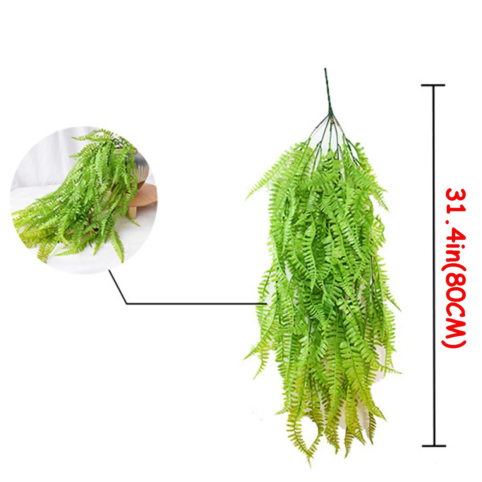 

2pc 80cm Artificial Persian Grass Simulation Plants Fake Green Leaves Wedding Party House Balcony Garden Decoration#dg4