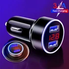 Автомобильное зарядное устройство с двумя USB-портами и светодиодным дисплеем