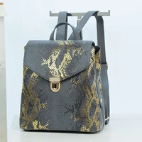 new arrival python pattern shiny women backpack elegant large snake pu leather backpacks for fashion lady school girl bags