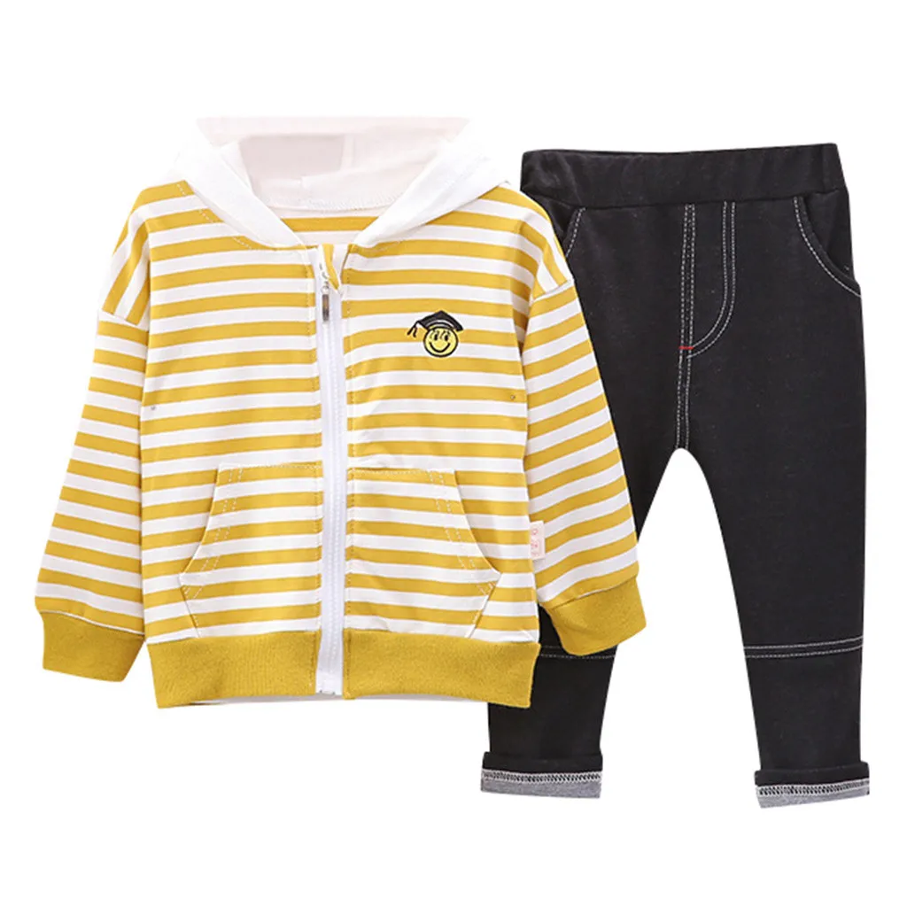 2 шт. детский хлопковый костюм с капюшоном длинным рукавом | Детская одежда и