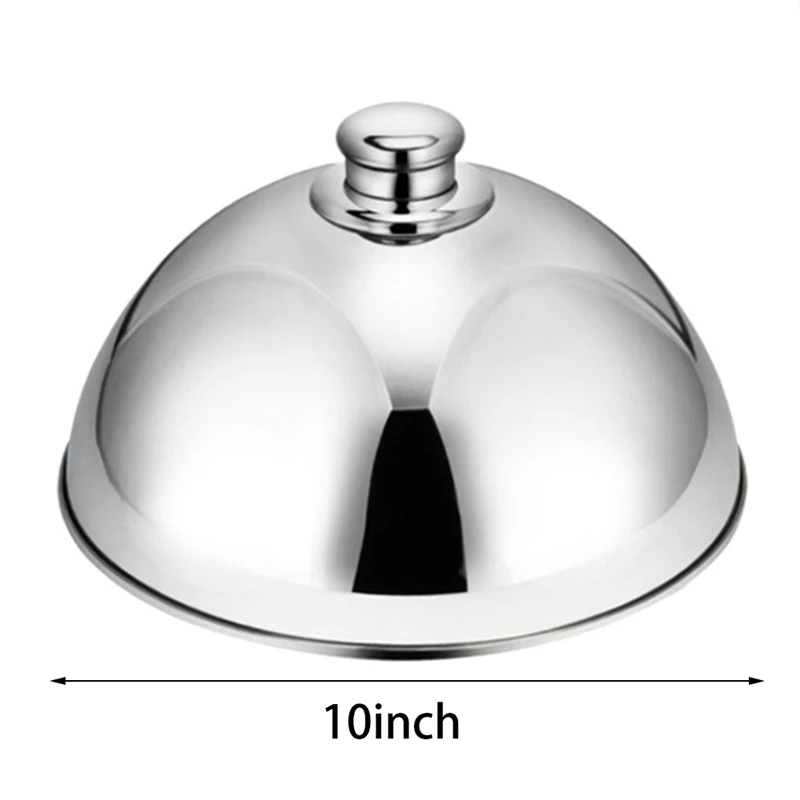 

Stainless Steel Dome Dish Cover, Table Food Cover, Food Cover, Western Restaurant Cover Teppanyaki Dish Cover(10 Inch)