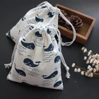 Сумка-шоппер женская из хлопка и льна на шнурке