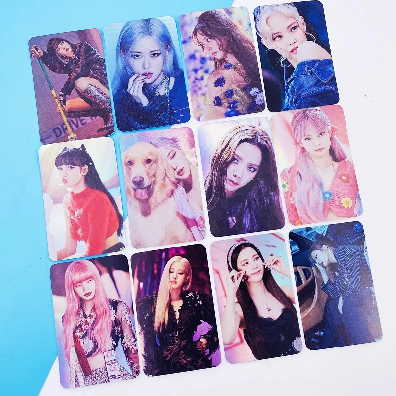 

KPOP BP powder ink small card Polaroid random card luggage tag official peripheral hammer light card small card