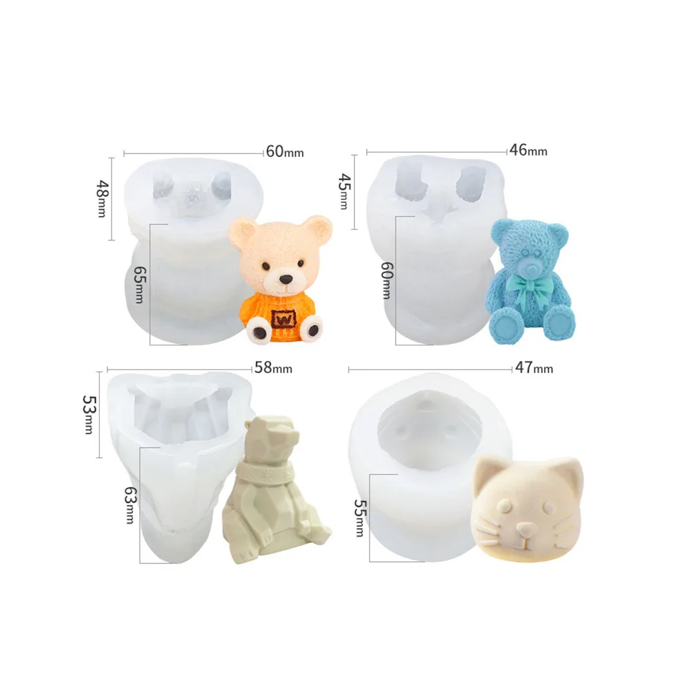 Милая силиконовая форма Медведь DIY Форма для помадки мусса желе пудинга кубика